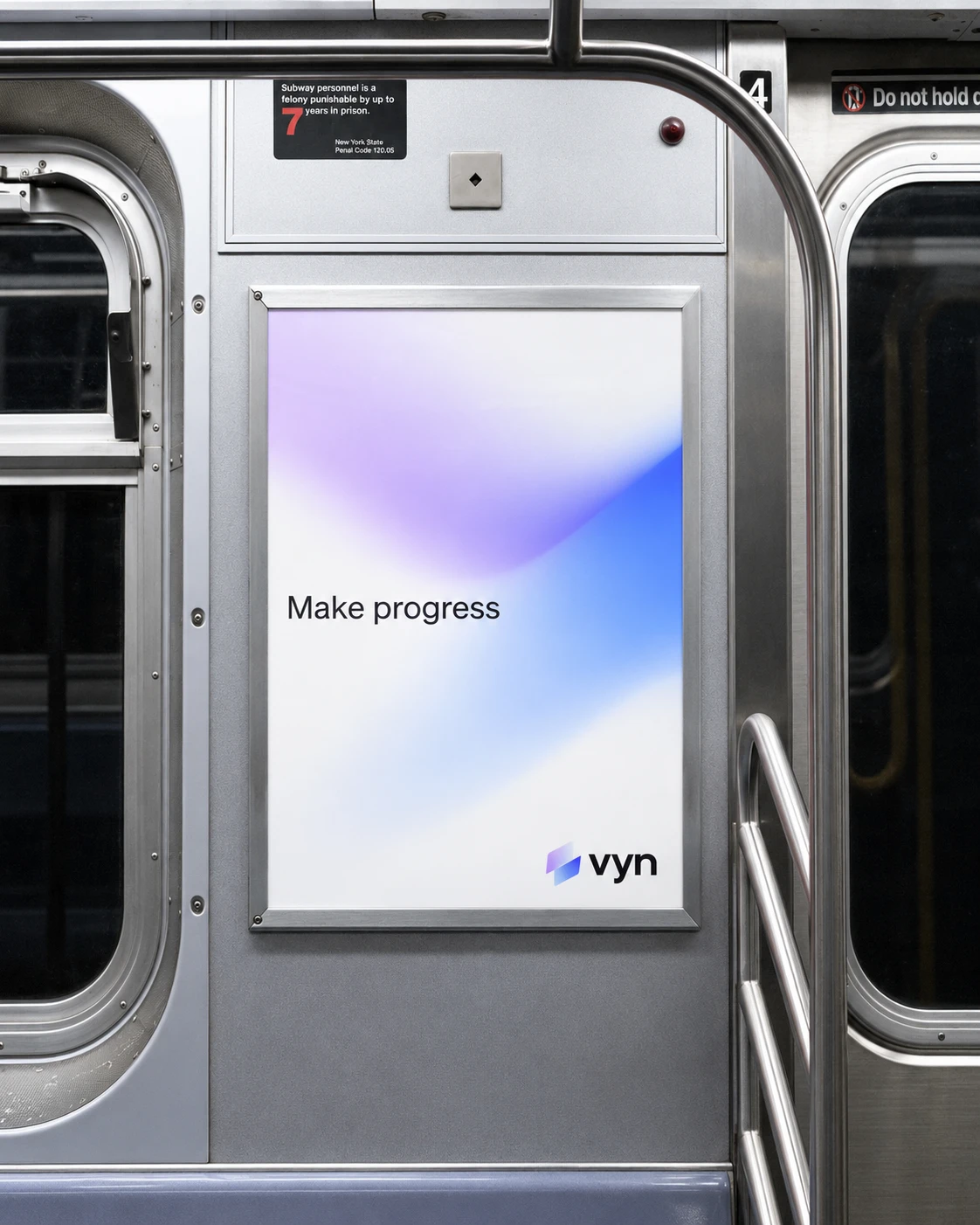 VYN subway poster: “Make progress”