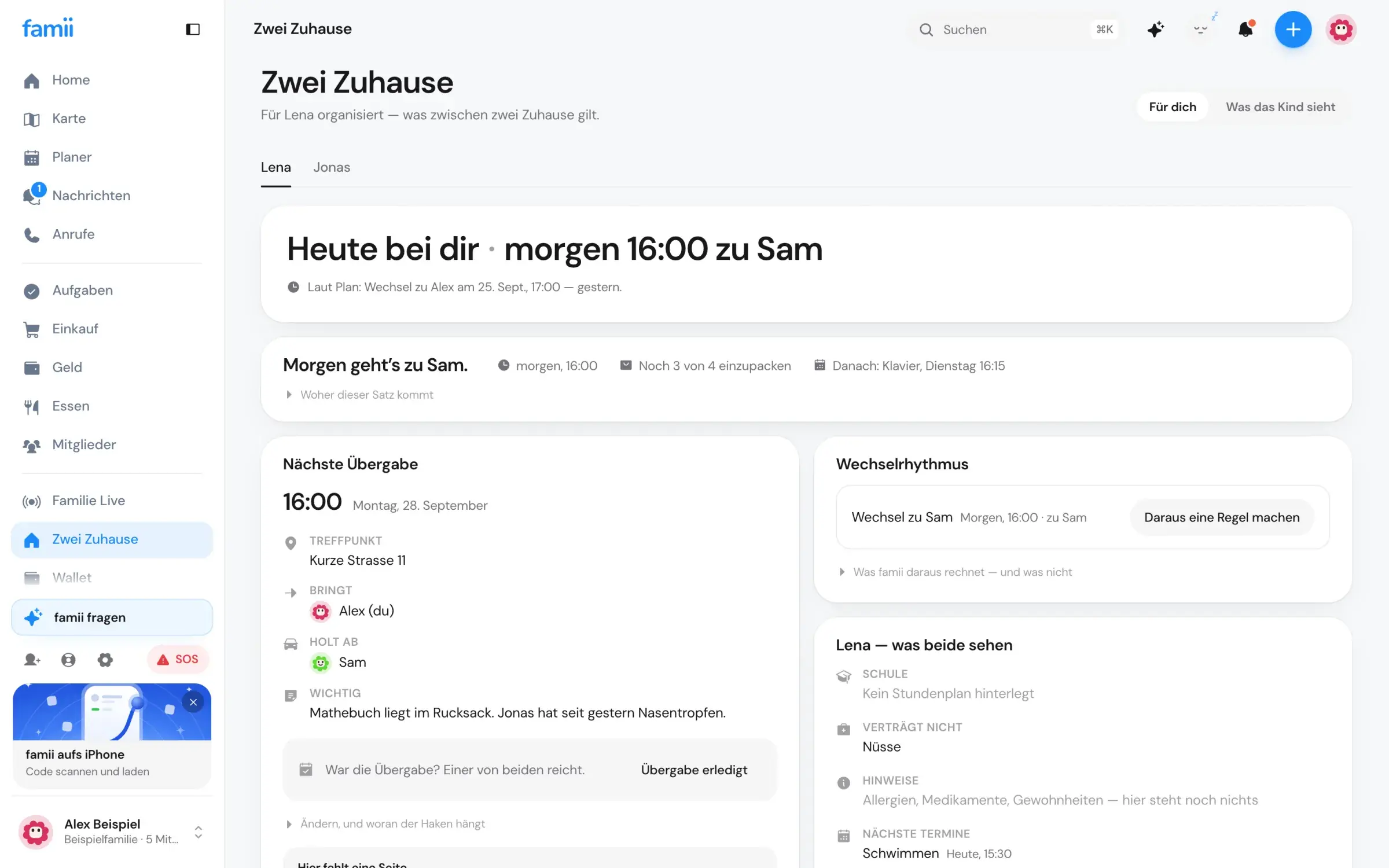 famii Zwei Zuhause: Co-Parenting über zwei Haushalte