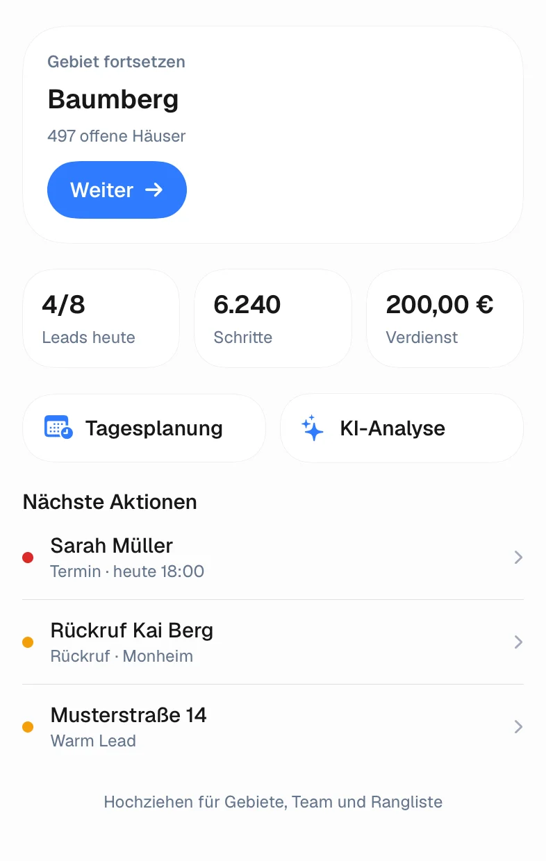 Place Home: Gebiet Baumberg fortsetzen, die Zahlen von heute, nächste Schritte