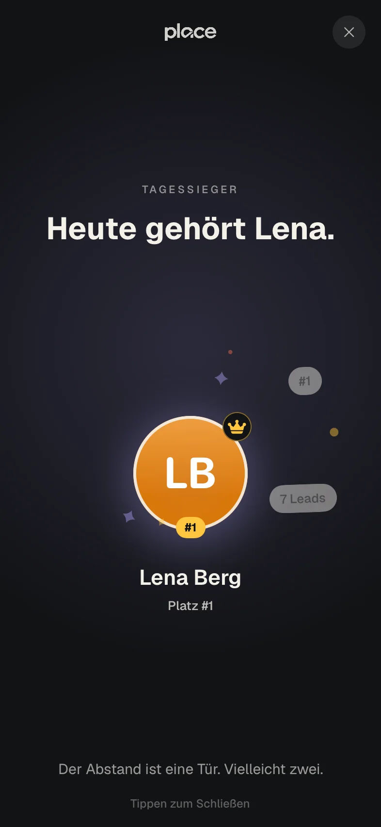 Place iOS: Tagessieger — today belongs to Lena