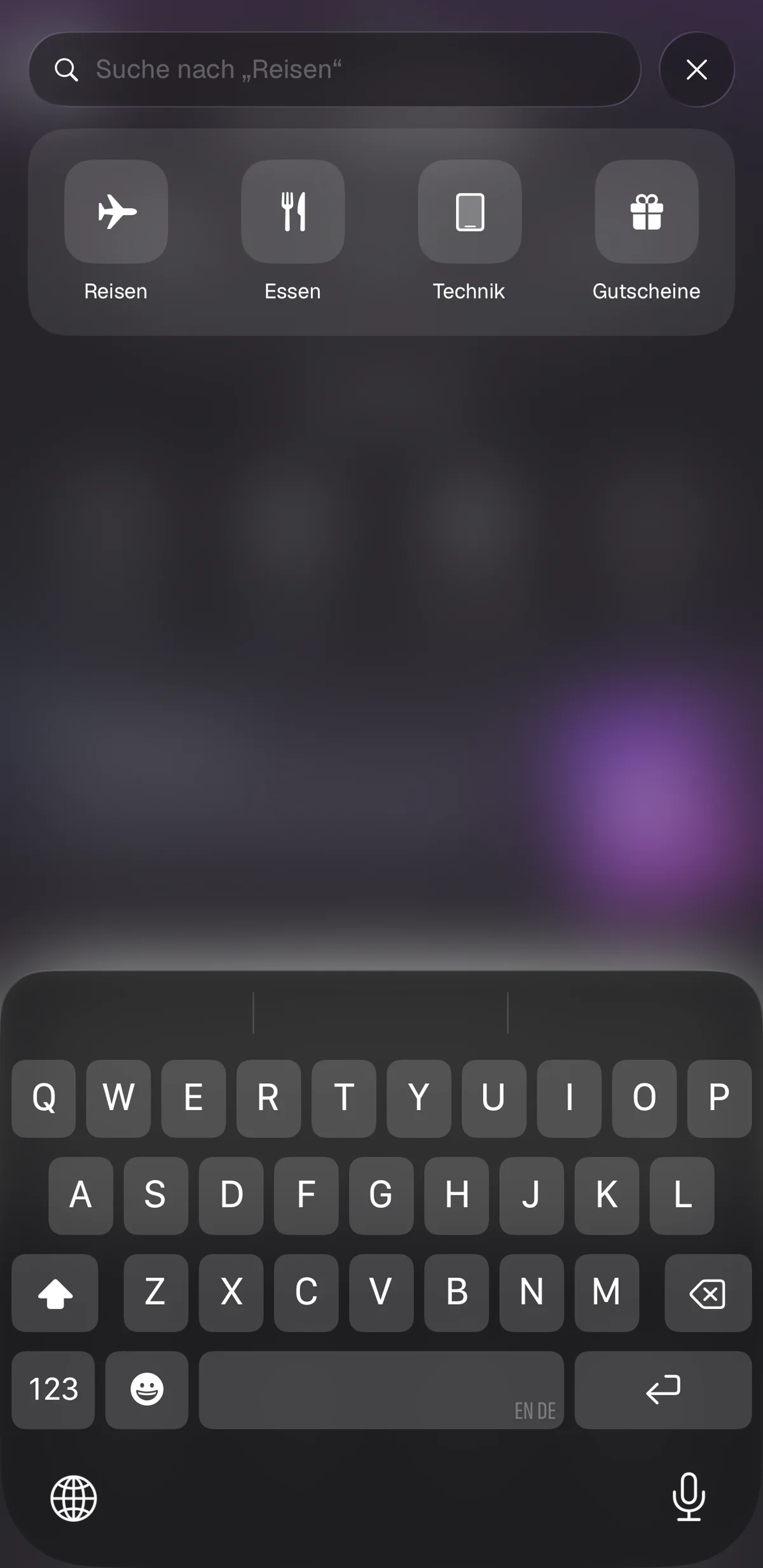 Place iOS: Prämien nach Kategorie suchen